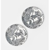 Sinsay Keramički tanjuri s biljnim motivom 2 pack | shoptok.hr