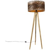 QAZQA Podeželski trinožni starinski les z leopard kapuco 50 cm - Tripod Classic Cene