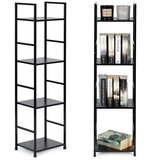 Modern Home LOFT polica za knjige, 4 razine, crna Cijene