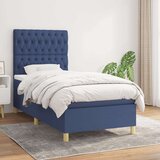  Box spring postelja z vzmetnico modra 100x200 cm blago Cene