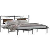 vidaXL Okvir kreveta bez madraca smeđa boja hrasta 183x203 cm drveni | shoptok.hr