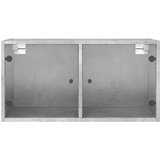  Zidni ormarići staklena vrata 2 kom boja betona 68,5x37x35 cm | shoptok.hr