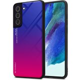 Cadorabo Ohišje, združljiv s Samsungom v vijolični - rdeči - dvobarvni zaščitni pokrov iz silikona TPU in hrbta iz kaljenega stekla, (20593378) | Shoptok.si