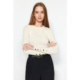 Trendyol Stone Button Detailed Knitwear Sweater Cene