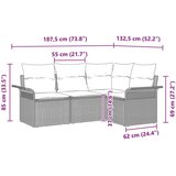  4-dijelni vrtni kauč set s jastučićima smeđi polirattan | shoptok.hr