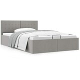 Maison Chic Dvižni Posteljni okvir - Dvoposteljna postelja - Zakonska postelja svetlo sivo blago 140x200 cm, (21693703) | Shoptok.si
