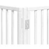 vidaXL Ograda za pse z vrati zložljiva 6 panelov bela 480 cm les | Shoptok.si