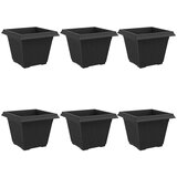  Kvadratna cvetlična posoda 6 pcs Črna 43 x 43 x 33,5 cm, (5000207496) | Shoptok.si