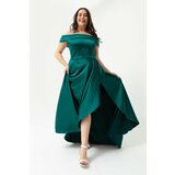 Lafaba Plus Size Evening Dress - Green - A-line Cene