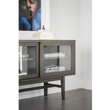 Rowico Rjava vitrina v hrastovem dekorju z drsnimi vrati 170x75 cm Hazelton – | Shoptok.si