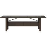  Vrtni stol sa staklenom pločom smeđi 240x90x75 cm od poliratana | shoptok.hr