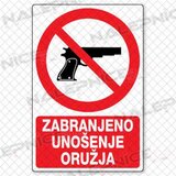  Nalepnica pvc zb-0137 zabranj. unos oruzja ( 76936 ) Cene