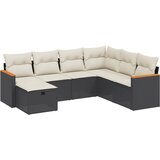 Maison Chic Seti vrtnega pohištva - Vrtna garnitura - Vrtni pohištvo set 7-delna z blazinami črn poli ratan, (21808806) | Shoptok.si