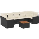  8-dijelni set vrtnih sofa od poliratana s jastucima crni | shoptok.hr