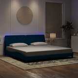  Okvir kreveta s LED-om bez madraca plavi 200 x 200 cm baršunasti | Eponuda.com