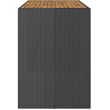  Vrtni barski stol s drvenom pločom crni 185x80x110 cm poliratan | shoptok.hr