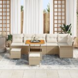 vidaXL Vrtna sedežna garnitura 9 pcs Bež, Kremasta 80 x 80 x 71 cm | Shoptok.si