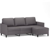  Trosjed s tabureom sivi 180 cm od umjetne kože | shoptok.hr