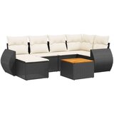 vidaXL 7-dijelni set vrtnih sofa od poliratana s jastucima crni | shoptok.hr