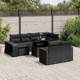 vidaXL 11-dijelni set vrtnih sofa od poliratana s jastucima crni | shoptok.hr