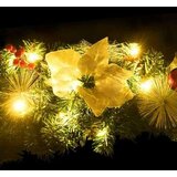  Božićni luk s LED svjetlima zeleni 90 cm PVC | shoptok.hr