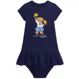 Polo Ralph Lauren Otroška bombažna obleka mornarsko modra barva, 310953280001