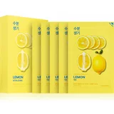 Holika Holika Pure Essence Lemon maska iz platna z mehčalnim in osvežilnim učinkom z vitaminom C 5x20 ml