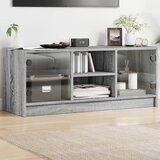  The Living Store TV omarica s steklenimi vrati siva sonoma 102x37x42 cm - TV Omarica, (21555409) Cene