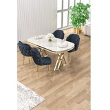 Hanah home Set trpezarijskog stola i stolica (5 delova) Zae White Marble Gold Anthracite | Eponuda.com