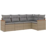  5-dijelni set vrtnih sofa s jastucima bež od poliratana | shoptok.hr