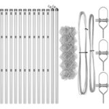 vidaXL Verižna ograja s 13 stebri 0.8x25 m Galvanizirano jeklo Cene