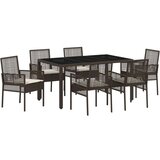  Set 4 Rjava Poli ratan, kaljeno steklo, prašno lakirano jeklo, (22015568) | Shoptok.si