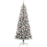  Umjetno božićno drvce s nogom s stalakom Zelena i bijela 240 cm | shoptok.hr