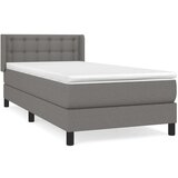  Box spring postelja z vzmetnico temno siva 80x200 cm blago, (20726488) | Shoptok.si