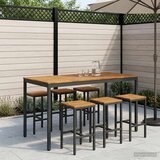  Stol za bar u vrtu Prirodna i crna 180 x 88,5 x 105 cm | shoptok.hr
