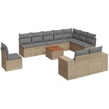 Maison Chic Seti vrtnega pohištva - Vrtna garnitura - Vrtni pohištvo set 11-delna z blazinami bež poli ratan, (21810003) | Shoptok.si