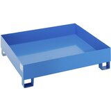 eurokraft basic Jeklena prestrezna kadica za 200-l sode, DxŠxV 1200 x 1200 x 285 mm, s certifikatom, modro praškasto lakirana, brez mrežaste rešetke | Shoptok.si