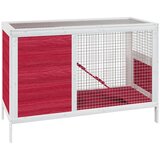  Kavez za zečeve crveni 103 x 44 x 69,5 cm od masivne borovine | Eponuda.com