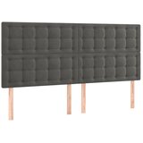  LED uzglavlje tamnosivo 180x5x118/128 cm baršunasto | shoptok.hr