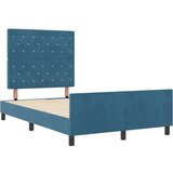 vidaXL Postelja Temno modra 120x200 cm Žamet | Shoptok.si