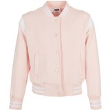 Urban Classics Kids girls inset college sweat jacket pink/white Cene'.'