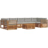  Set vanjskih sofa 8 kom. Prirodna i svijetlo siva | shoptok.hr