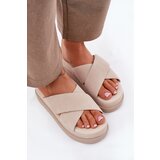 Boto Women’s Platform Slippers With Intertwining Straps Beige Rinasara | Shoptok.si