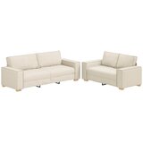 SOFA 2 pcs Bež 220 x 80 x 84 cm Platnasta tkanina | shoptok.hr