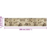  Kuhinjski tepih perivi s natpisom smeđi 60 x 300 cm baršunasti | shoptok.hr