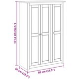  Ormar od borovine s 3 vrata bijeli 118 x 50 x 171,5 cm Panama | shoptok.hr