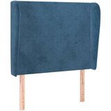 The Living Store vzglavje z ušesi temno modro 83x23x118/128 cm žamet - vzglavje, (21418662) | Shoptok.si