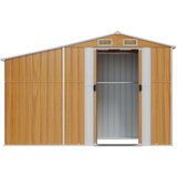  Vrtno spremište smeđe 277 x 93 x 179 cm od pocinčanog čelika | Eponuda.com