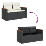 vidaXL 9-dijelni vrtni kauč set s jastučićima crni poli ratan akacija, 4-dijelni vrtni set za blagovanje s jastučićima crni poli ratan akacija | shoptok.hr