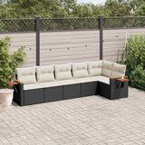 Maison Chic Seti vrtnega pohištva - Vrtna garnitura - Vrtni pohištvo set 6-delna z blazinami črna poli ratan, (21804616) | Shoptok.si
